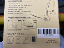 Load image into Gallery viewer, Trucker Bluetooth Headset RAOPINGX® Wireless Headset with Microphone Over The Head Headphones with Noise Cancelling Sound On Ear Car Earphones Office Earpiece for Cellphone Call Center Bluetooth V5.0