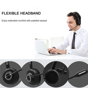 Trucker Bluetooth Headset RAOPINGX® Wireless Headset with Microphone Over The Head Headphones with Noise Cancelling Sound On Ear Car Earphones Office Earpiece for Cellphone Call Center Bluetooth V5.0