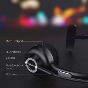 Trucker Bluetooth Headset RAOPINGX® Wireless Headset with Microphone Over The Head Headphones with Noise Cancelling Sound On Ear Car Earphones Office Earpiece for Cellphone Call Center Bluetooth V5.0