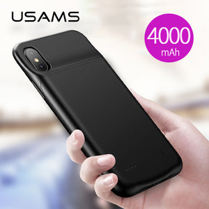 USAMS  Smart Battery Case Charger  For iPhone XR XS Max,Battery Case External Power Bank Backup Powerbank for iPhone X XS